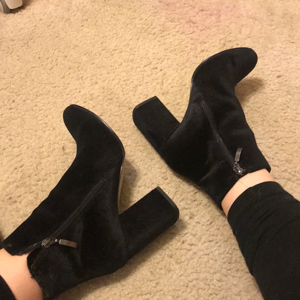 black velvet booties